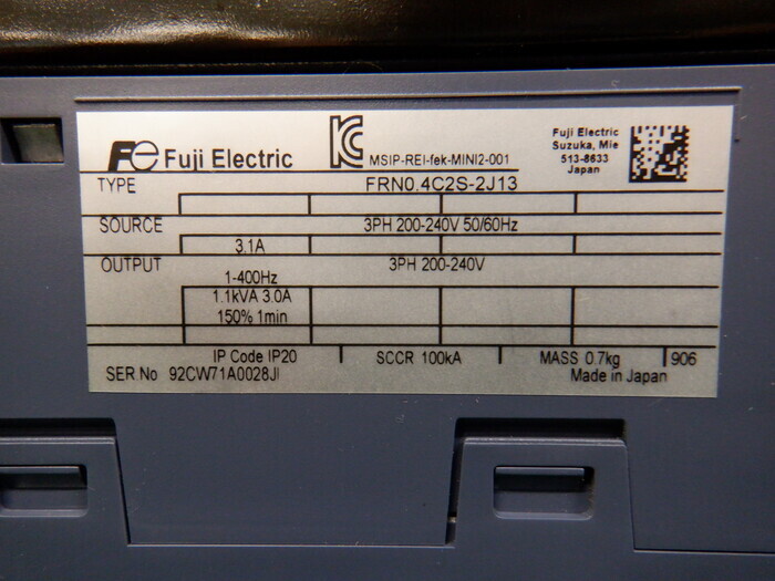 후지 전기 FRN0.4C2S-2J13 인버터 상세 이미지 - ASKINDEX 코리아