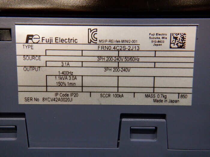 후지 전기 FRN0.4C2S-2J13 인버터 상세 이미지 - ASKINDEX 코리아