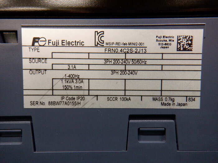 후지 전기 FRN0.4C2S-2J13 인버터 상세 이미지 - ASKINDEX 코리아