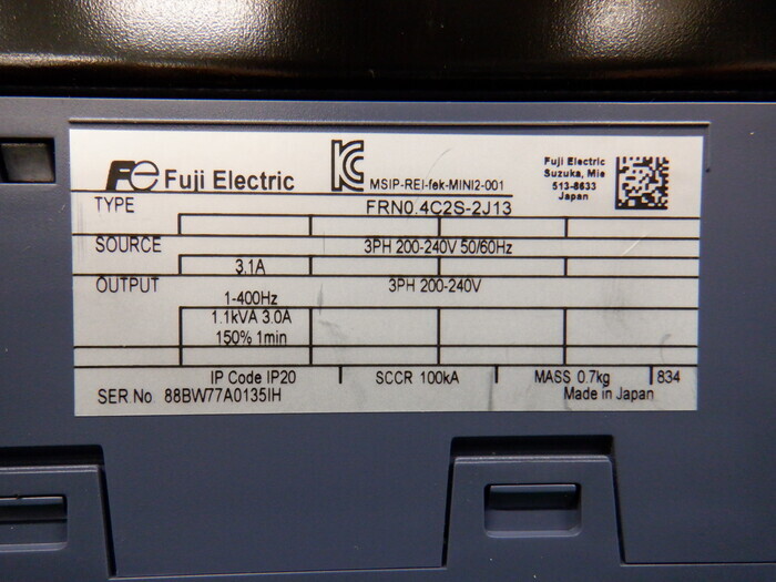 후지 전기 FRN0.4C2S-2J13 인버터 상세 이미지 - ASKINDEX 코리아