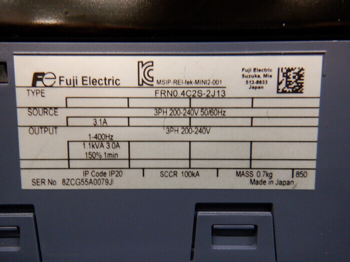 후지 전기 FRN0.4C2S-2J13 인버터 상세 이미지 - ASKINDEX 코리아