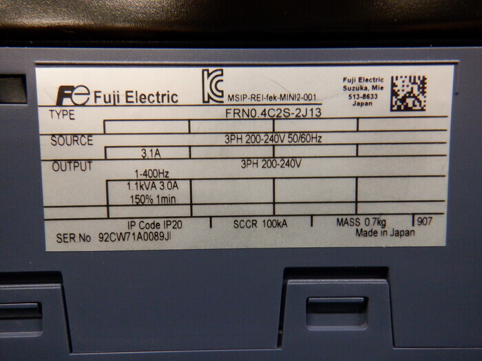 후지 전기 FRN0.4C2S-2J13 인버터 상세 이미지 - ASKINDEX 코리아