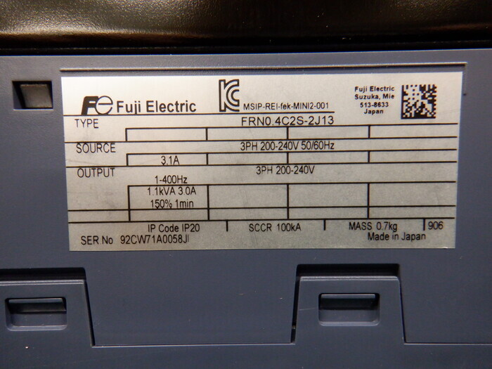 후지 전기 FRN0.4C2S-2J13 인버터 상세 이미지 - ASKINDEX 코리아