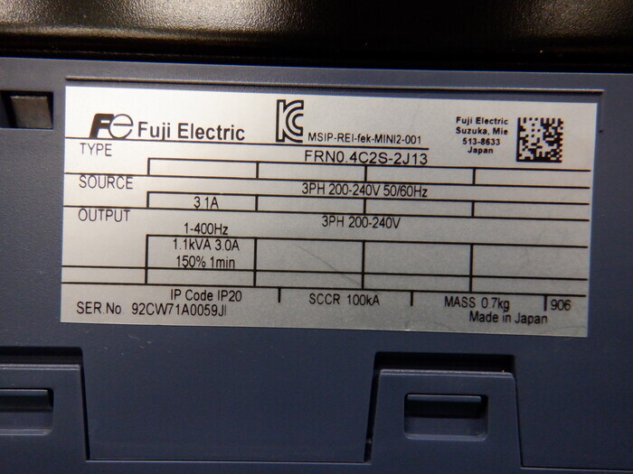 후지 전기 FRN0.4C2S-2J13 인버터 상세 이미지 - ASKINDEX 코리아