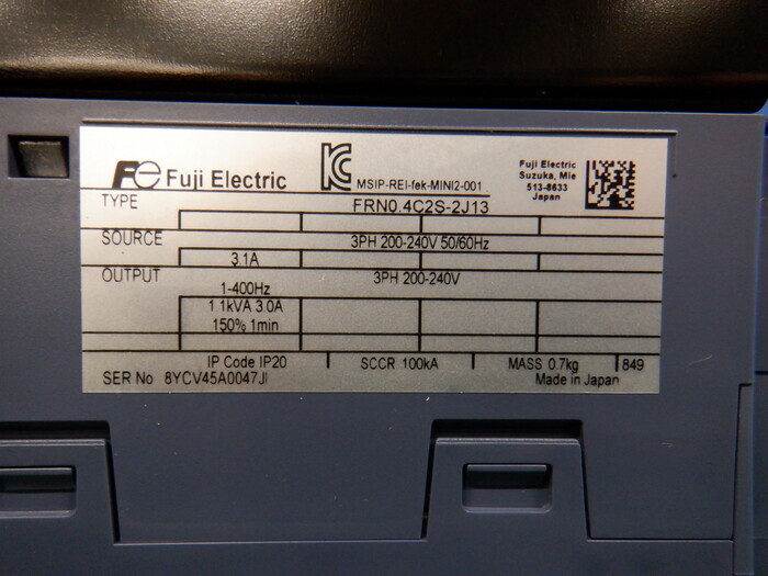 후지 전기 FRN0.4C2S-2J13 인버터 상세 이미지 - ASKINDEX 코리아