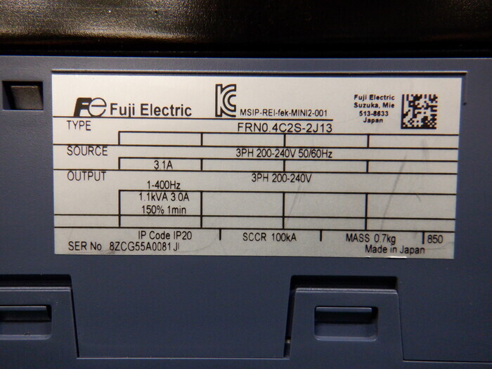 후지 전기 FRN0.4C2S-2J13 인버터 상세 이미지 - ASKINDEX 코리아