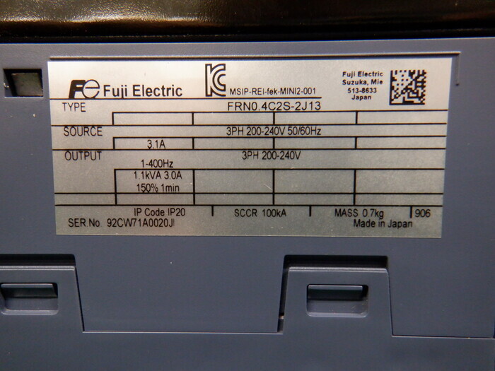 후지 전기 FRN0.4C2S-2J13 인버터 상세 이미지 - ASKINDEX 코리아