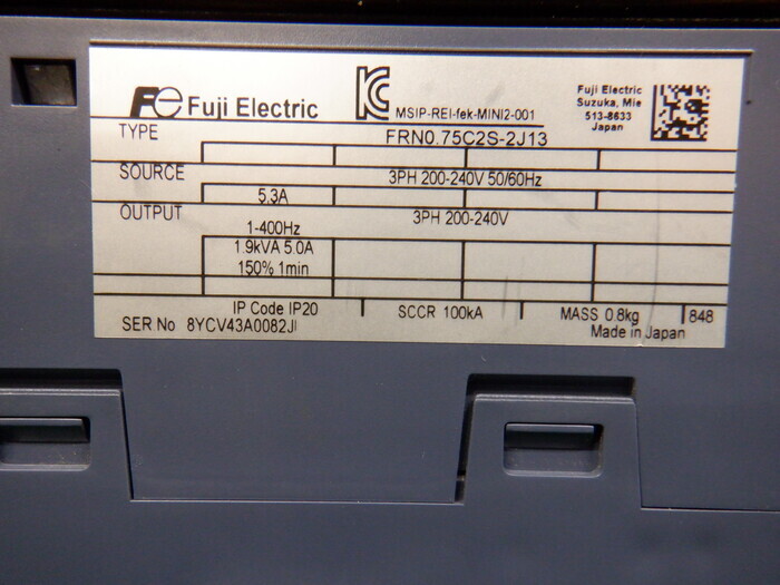 후지 전기 FRN0.75C2S-2J13 인버터 상세 이미지 - ASKINDEX 코리아