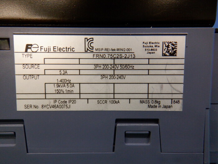 후지 전기 FRN0.75C2S-2J13 인버터 상세 이미지 - ASKINDEX 코리아