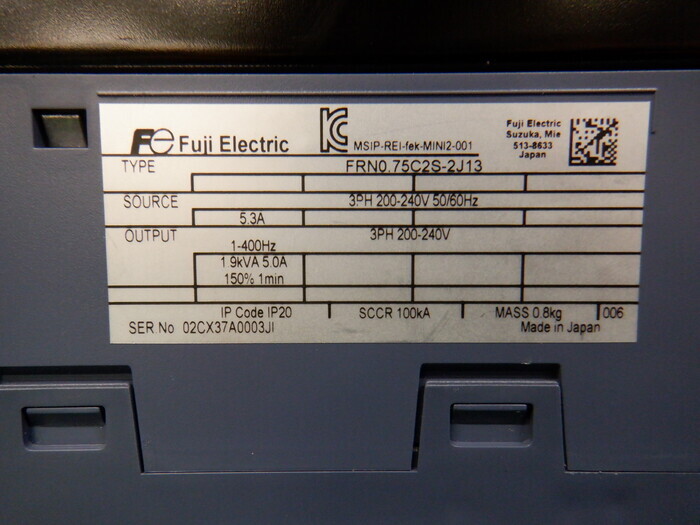 후지 전기 FRN0.75C2S-2J13 인버터 상세 이미지 - ASKINDEX 코리아