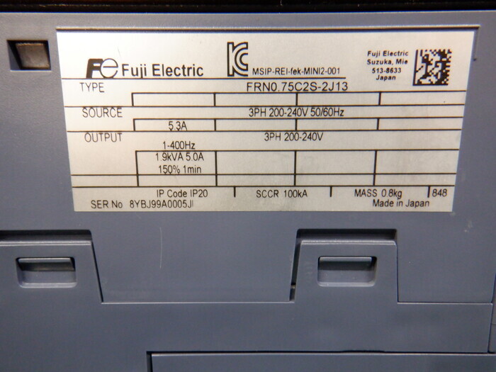 후지 전기 FRN0.75C2S-2J13 인버터 상세 이미지 - ASKINDEX 코리아
