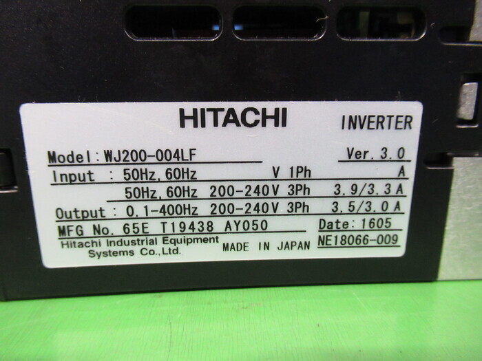 Hitachi WJ200-004LF inverter 상세 이미지 - ASKINDEX 코리아